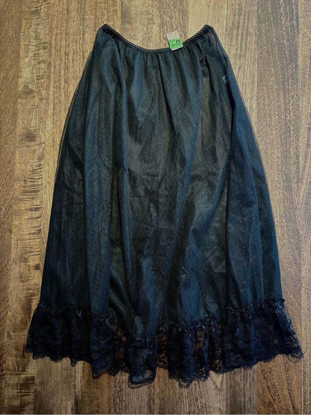 Gorgeous Black Tulle Lace 1980s/90s  Long Skirt SZ MED Goth